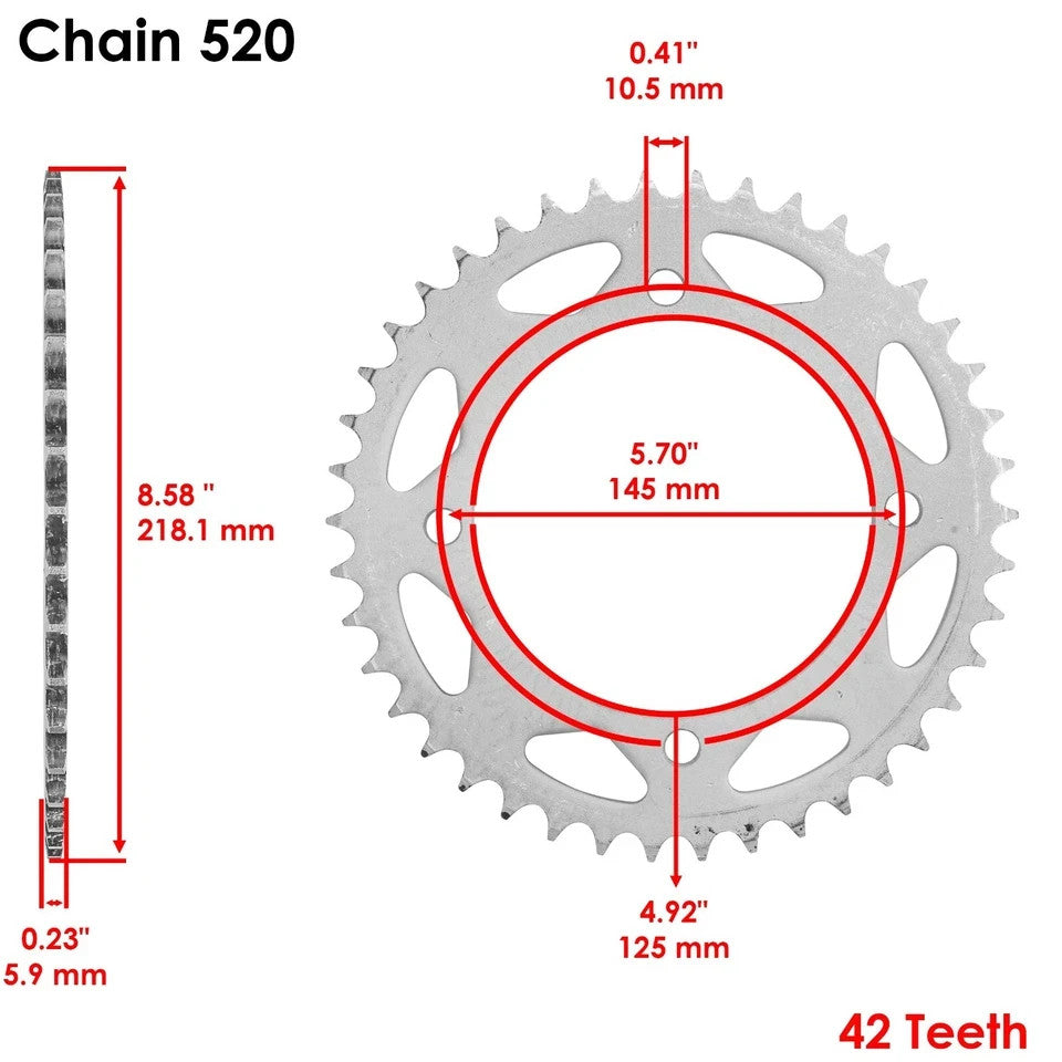 Red O-Ring Drive Chain & Sprockets Kit for Yamaha XT600 1984-1989