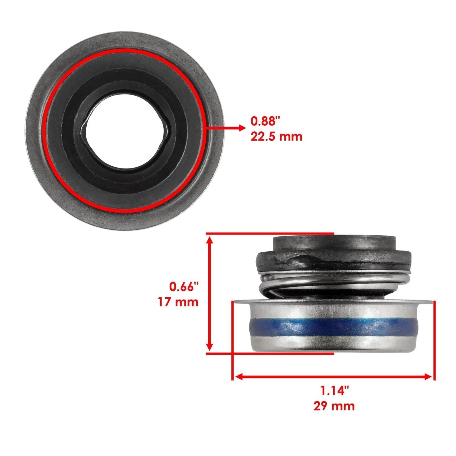 Caltric Water Pump Mechanical Seal Kit for Suzuki GSXR600 1997-2007