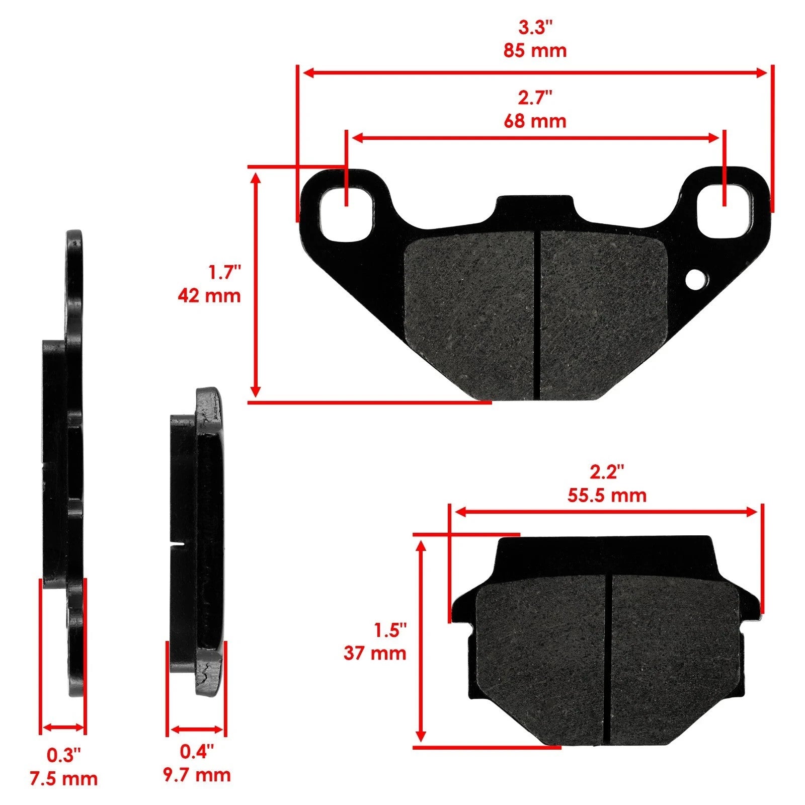 Front & Rear Brake Pads for Kawasaki EX500 Ninja 500 500R EX500S 1994-2009