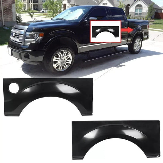 2 x Rear Wheel Arch Repair Patch Panel For 09-14 Ford F-150 LD w o Molding Holes