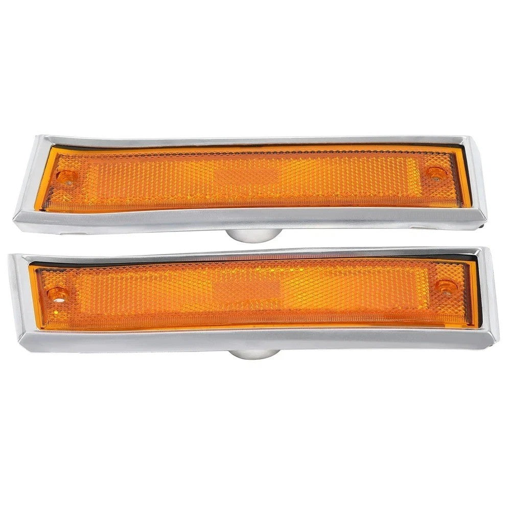 HECASA For 81-91 Chevy GMC C/K 10 Front Bumper Side Marker Lights Fender Lamps