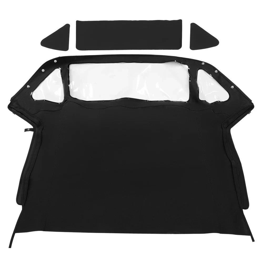 For MG Midget 1970-1980 Black Convertible Soft Top W/3 Plastic Windows Vinyl