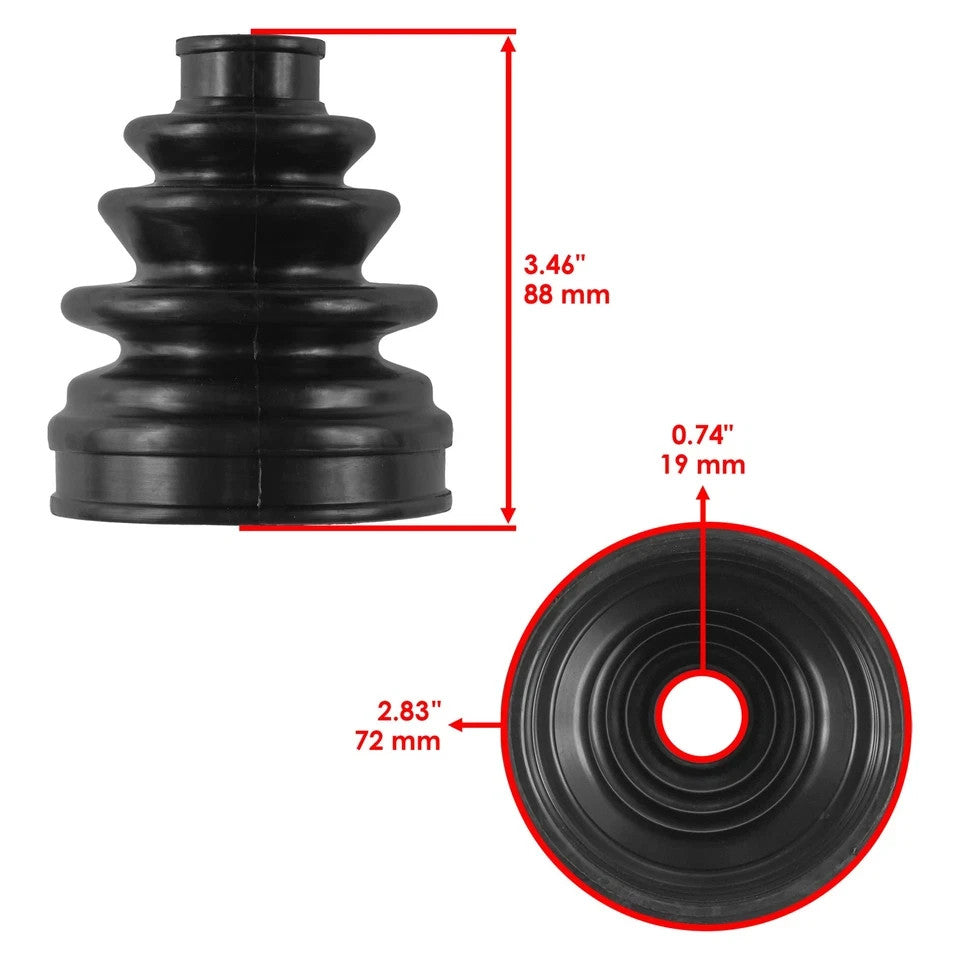 2 Rear Axle Inner Outer CV Boot Kit for Yamaha Grizzly 660 YFM660F 4X4 2002-2008