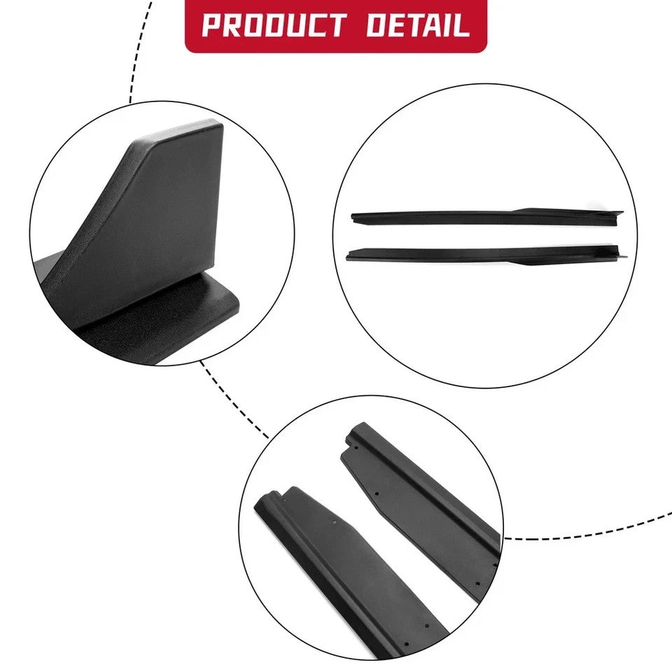 NEW Side Skirt Extension Splitter W/ Winglet GT500 Style For 15-23 Ford Mustang