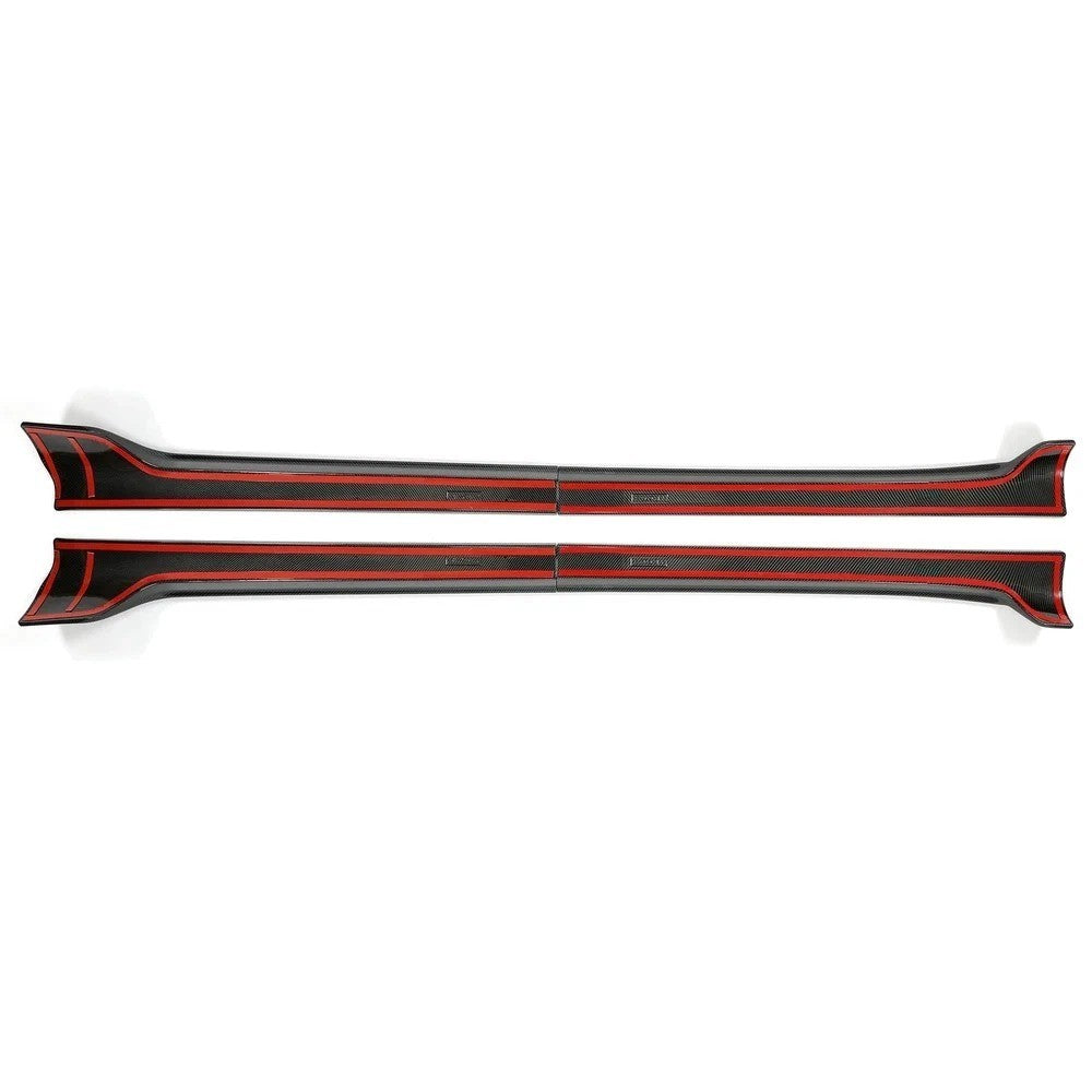 Fits 17-23 Tesla Model 3 Side Skirt Extension Rocker Panel - Carbon Fiber Print