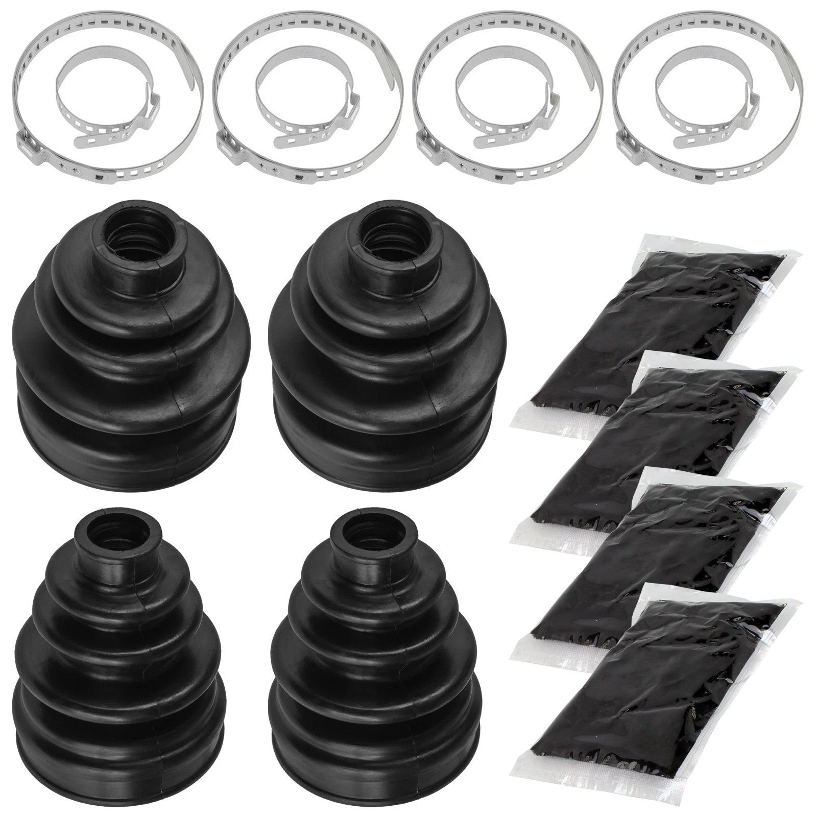 2 Rear Axle Inner Outer CV Boot Kit for Yamaha Kodiak 450 YFM450F 4X4 2005 2006