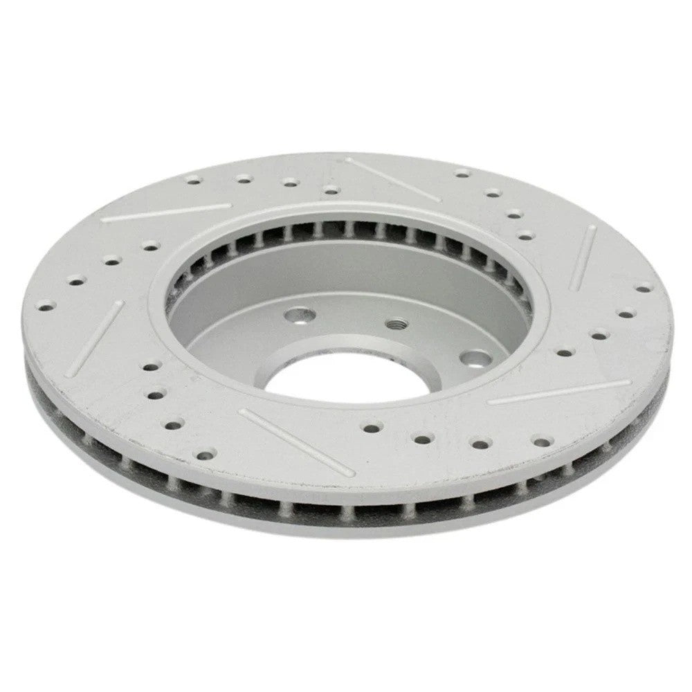 Performance Brake Rotor Drilled & Slotted Front Coated Pair for Nissan