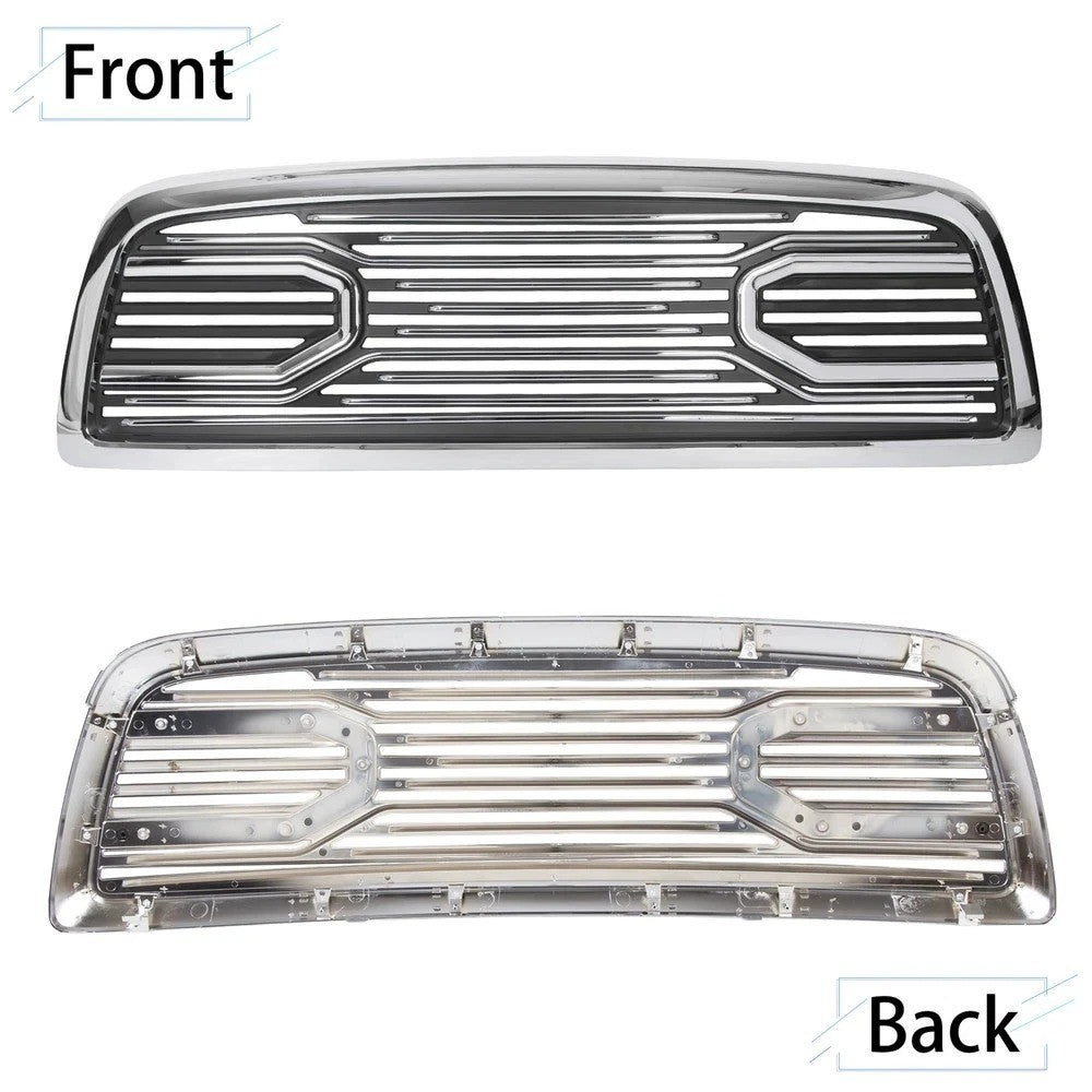 HECASA Big Horn Chrome Grille+Replacement Shell for 2009-2012 Dodge Ram 1500