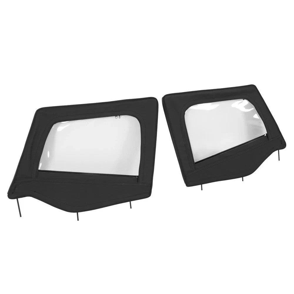 For Jeep Wrangler YJ 87-95 Black Soft Top Kit W/Tinted Windows & Steel Bracket