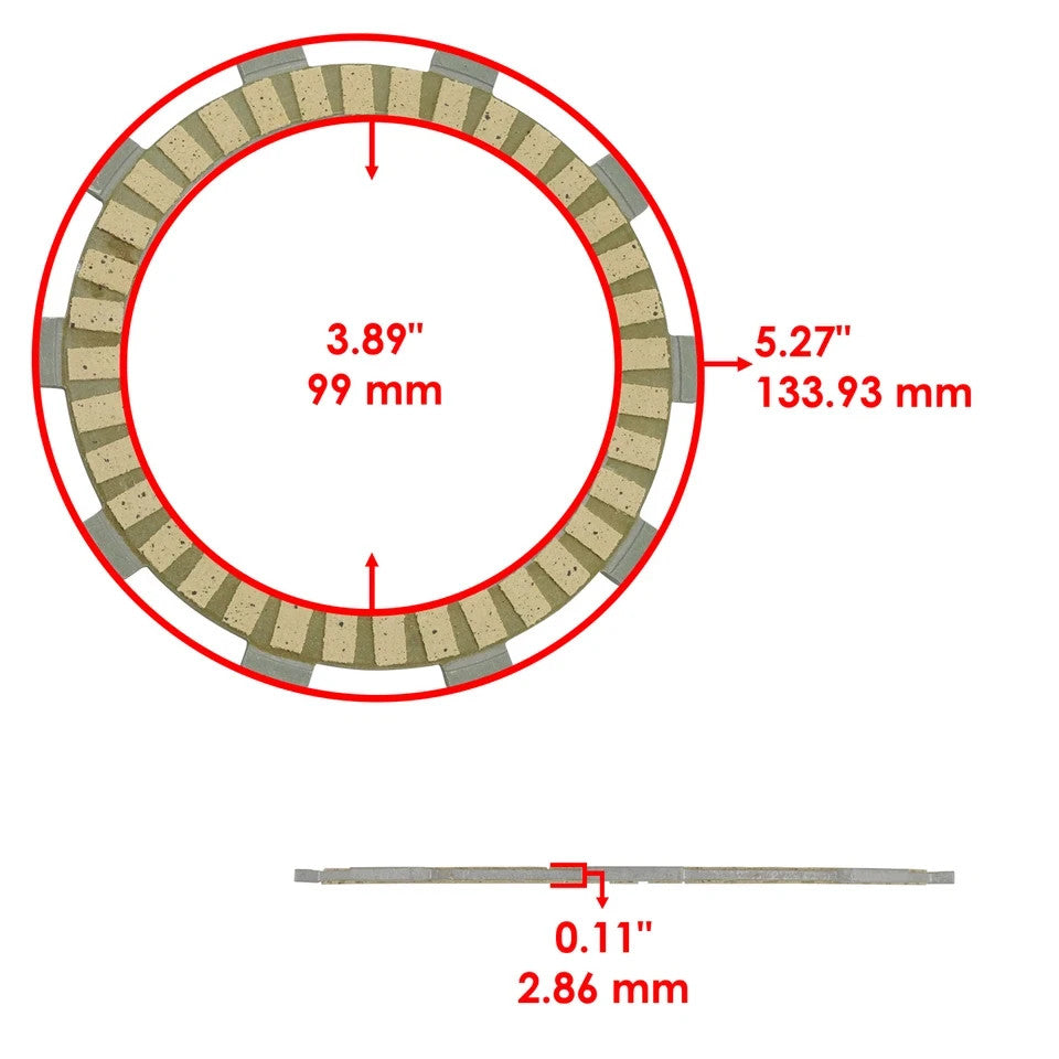 Clutch Friction Steel Plates Gasket Kit for Yamaha Big Wheel 200 BW200 1985-1988