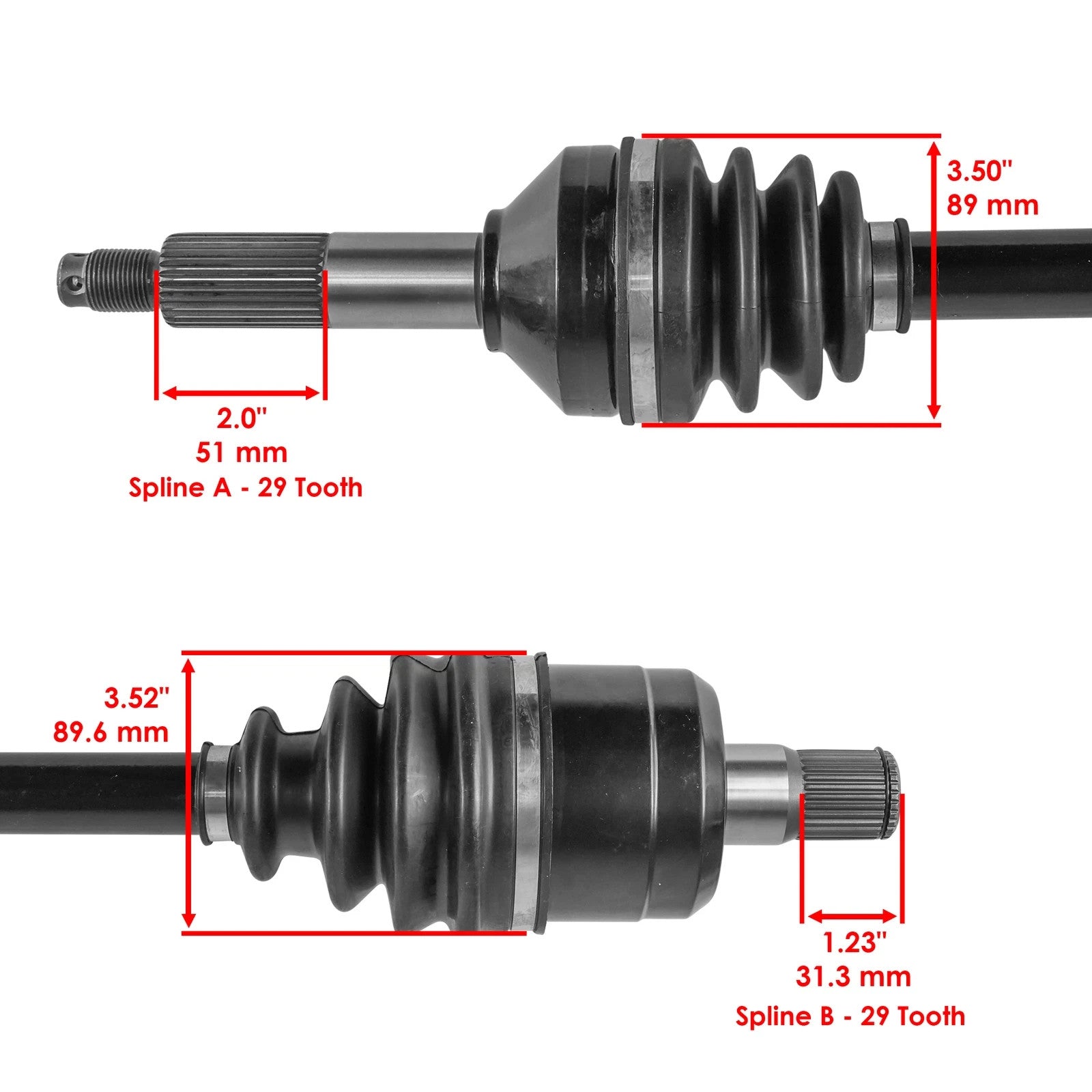 Caltric Rear CV Axles For Kawasaki Teryx 4 750 KRT750C 4x4 LE EPS 2013 SidexSide