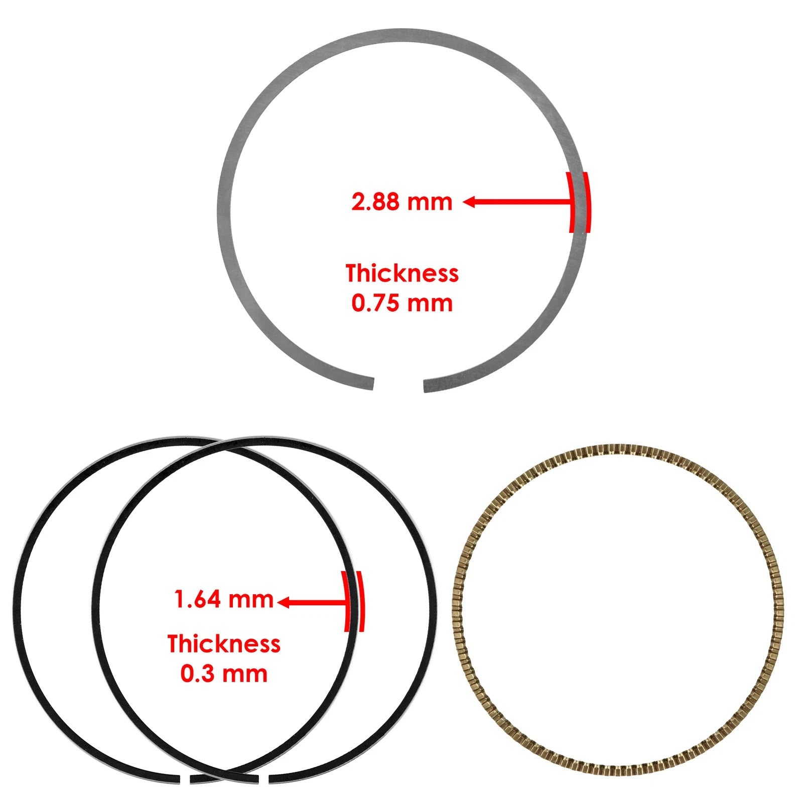 Caltric 13008-0028 Piston Rings For Kawasaki KX250F 2004-2019