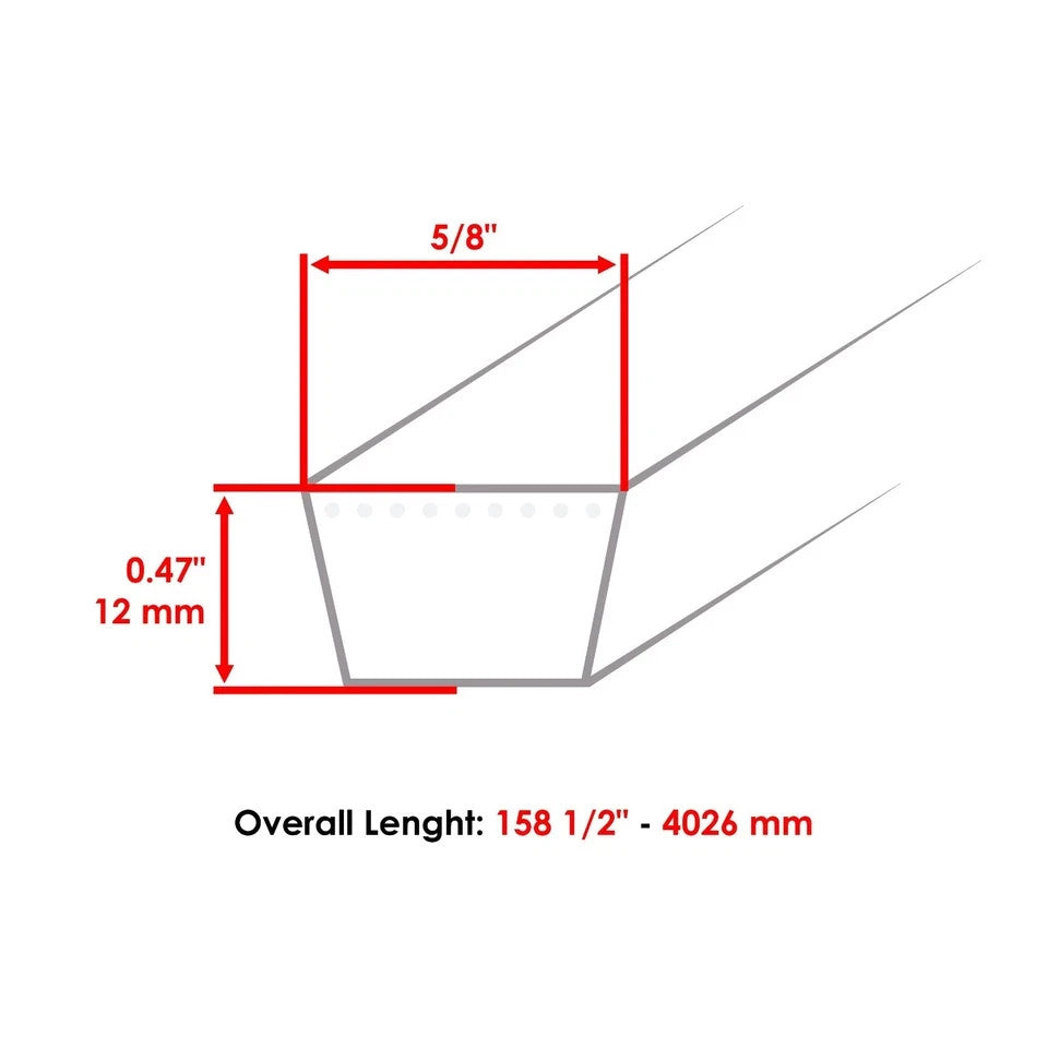 Caltric 605510 60" Deck Belt For Hustler Fastrak / Fastrak SD / Fastrak SDX