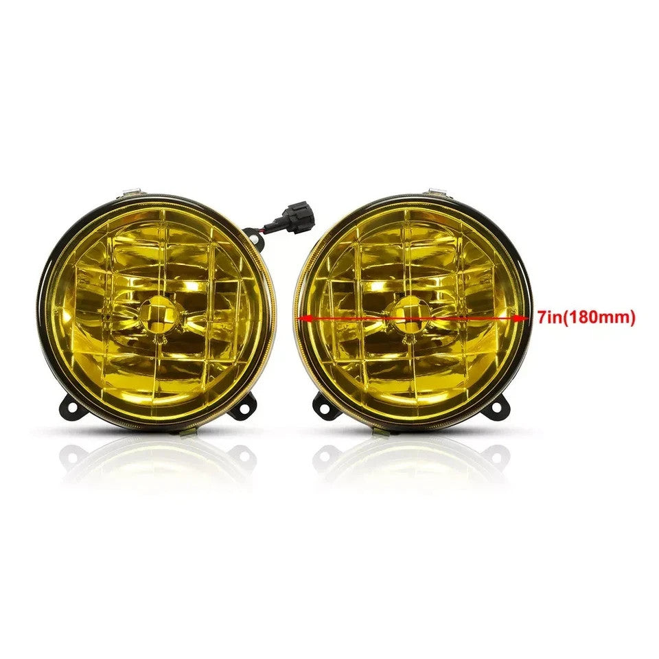 HECASA Yellow Lens Glass Fog Light Set Fit For 2002-2003 Subaru Impreza RS / WRX