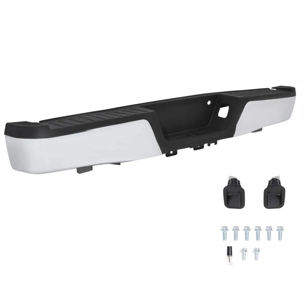 For Ford F150 2015-2020 W/O Park Sensor Holes Rear Bumper Step Bumper Chrome New