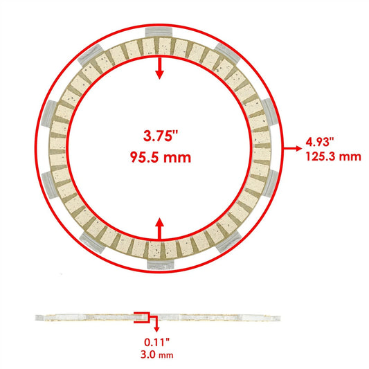 Clutch Friction Steel Plates Gasket fits Yamaha Tri Moto 225 YTM225D 1983 - 1986