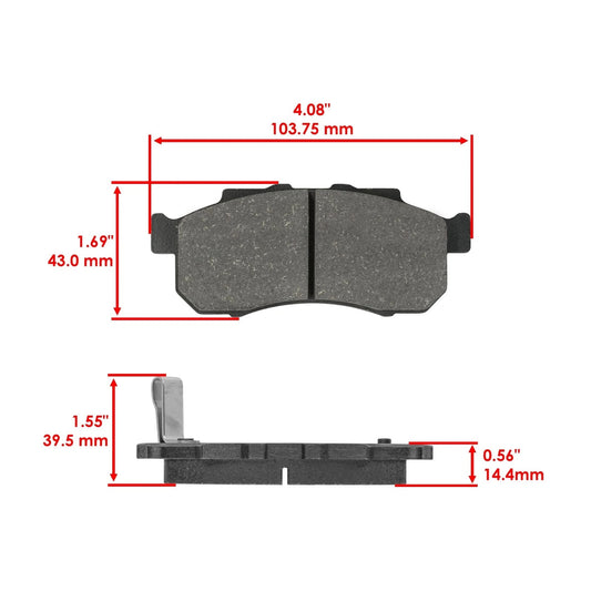 Caltric Front Brake Pads For Honda Pioneer 500 SXS500 2015-2022 Left And Right