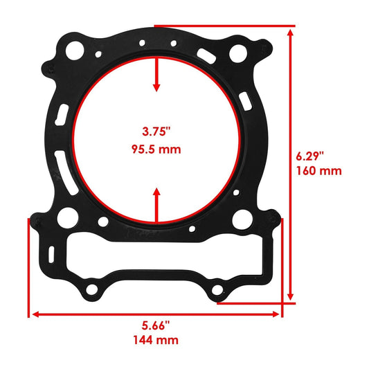 Cylinder Head and Base Gasket fits Yamaha YFZ450 YFZ 450 2004-2013 Bore 95Mm