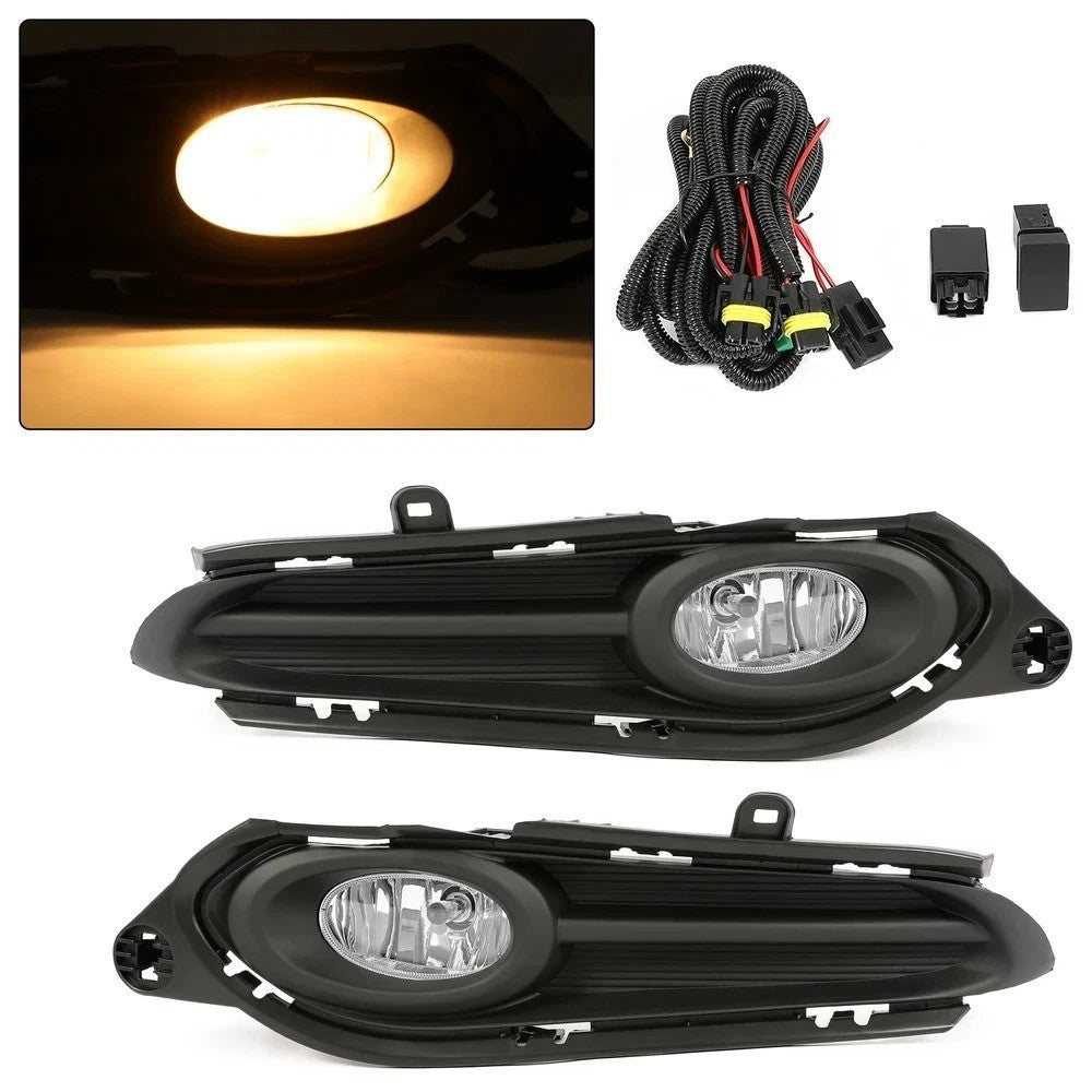 HECASA For Honda HRV HR-V 2016 2017 2018 Bumper Fog Lights Lamps W/Cover Pair