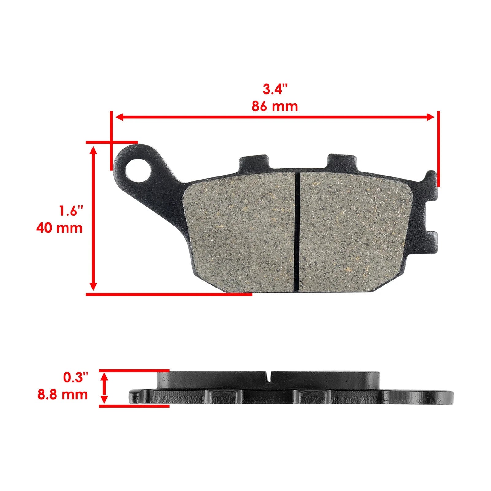 Caltric Rear Brake Pads for Honda CRF1000 CRF1100 / 06435-MEJ-016 06435-MEJ-026