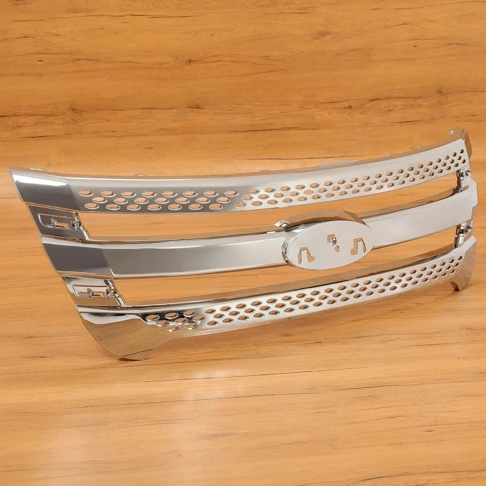 HECASA For Explorer 2011-2015 Front Bumper Upper Chrome Grille Grill Assembly