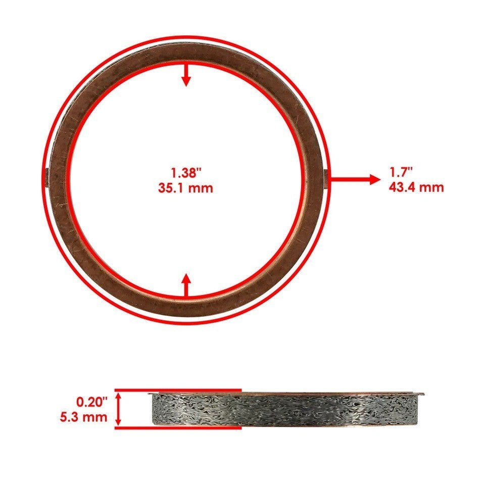 4 Exhaust Muffler Pipe Gaskets for Suzuki GSX-R1000 2001-06 / GSX-R1000Z 2003-04