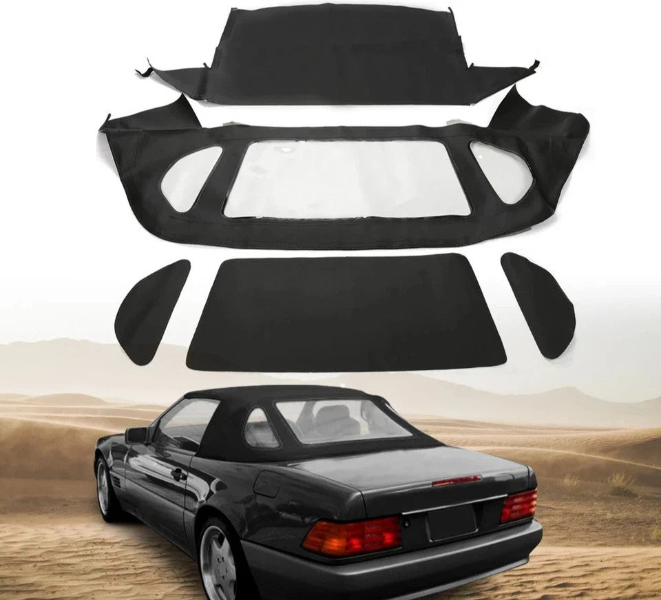 For Mercedes-Benz R129 SL500 300SL 90-02 Convertible Soft Top Plastic Window