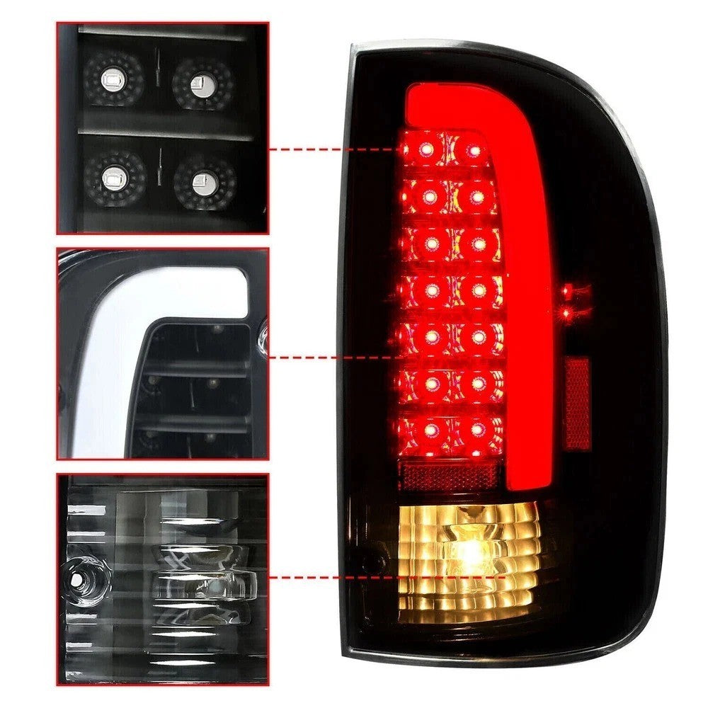 For 1995-2000 Toyota Tacoma Black LED Tail Light Brake Lamps Driver & Passenger