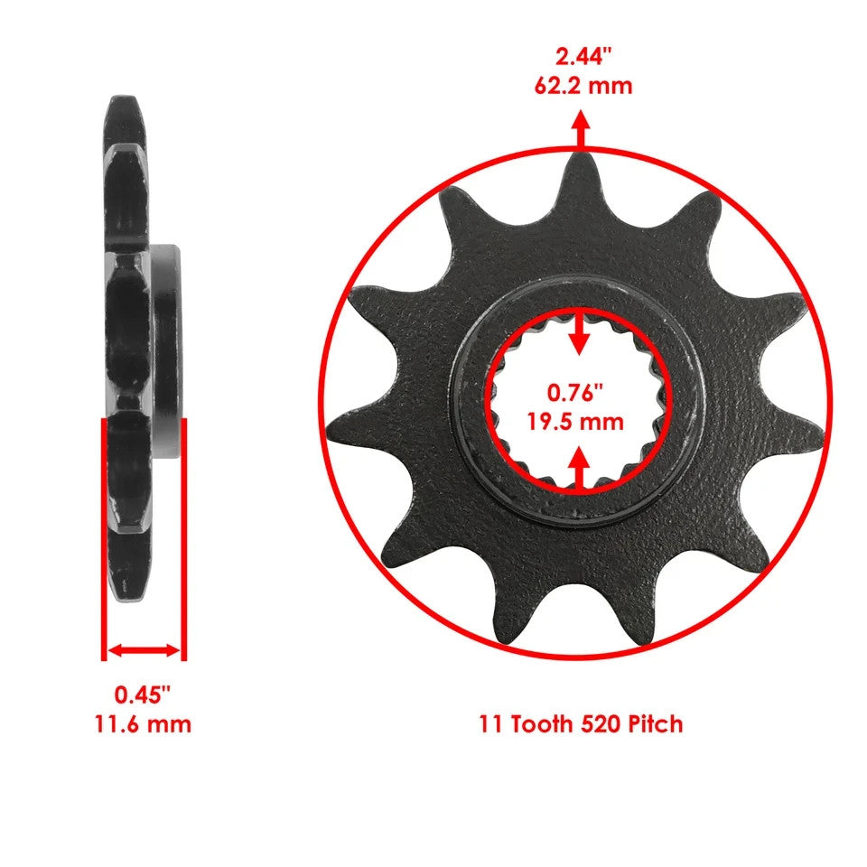 Front Drive Chain Sprocket for Polaris Trail Boss 350L 4x4 1990-1993 Teeth 11