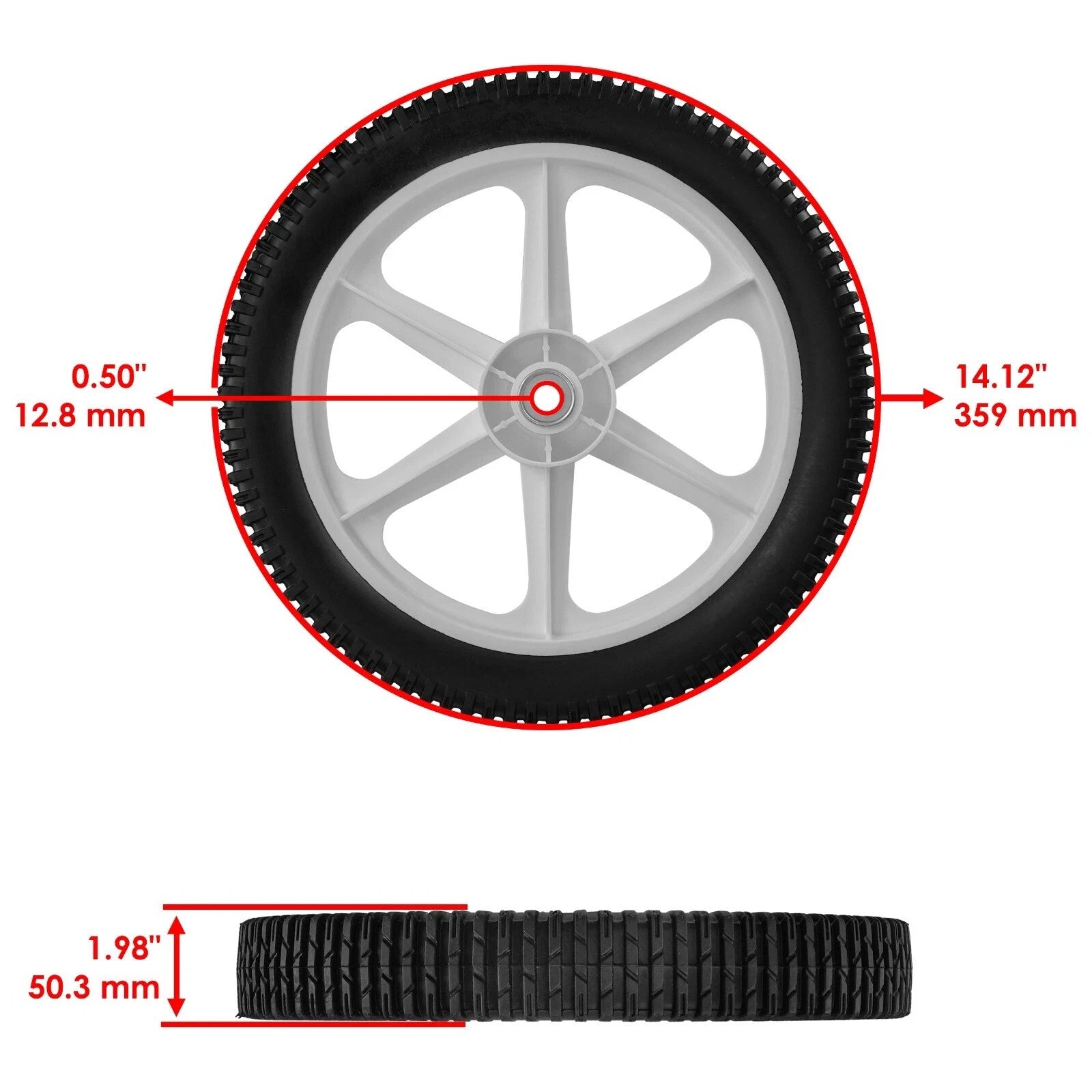 Mower Wheel for Craftsman 917378921 91738749 917374431 91737910 91737920 14"