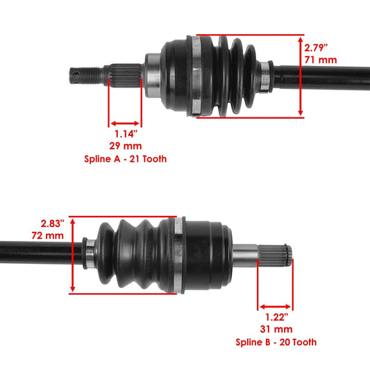 Front Left & Right CV Joint Axles For Honda Fourtrax 300 TRX300FW 4X4 1988-2000