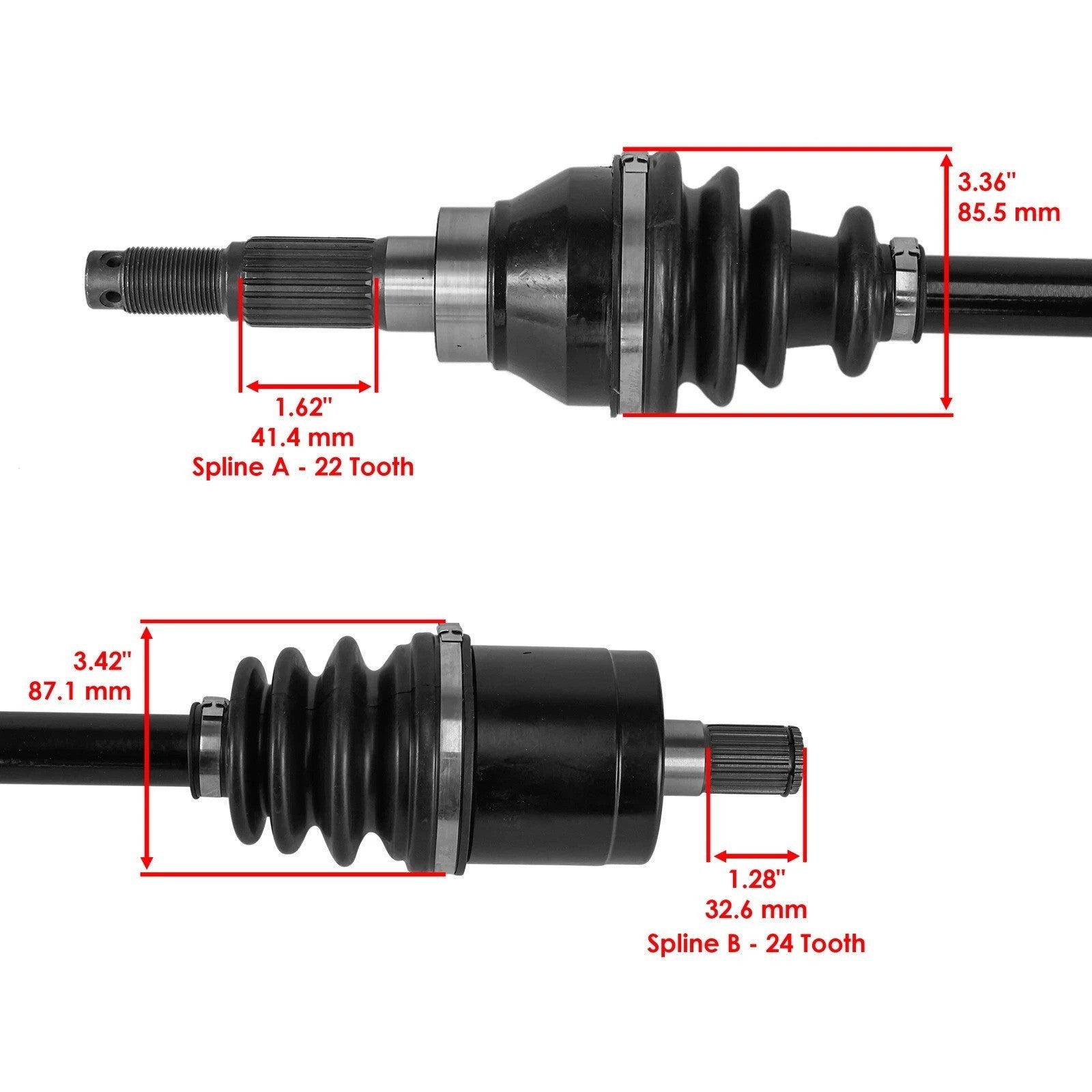 Caltric Rear Left & Right CV Axles For Kubota RTV-X900G RTV-X900W 2014-2023