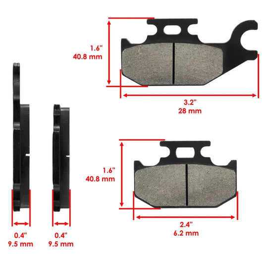 Brake Pads for Yamaha Kodiak 450 YFM450 4X4 2003-2006 Front Rear Brakes