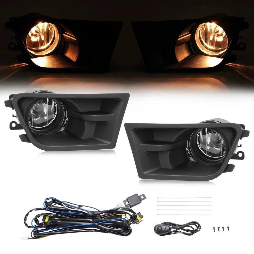 HECASA Bumper Fog Lights Driving Lamp & Bezel W/Bulbs For Ford Mustang 2010-2012
