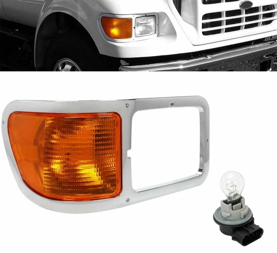 For 2000-2015 Ford F650 F750 Passenger Side Headlight Bezel Signal Corner W/Bulb