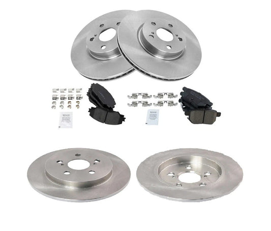 Front & Rear Ceramic Disc Brake Pad & Rotor Kit for Corolla Matrix
