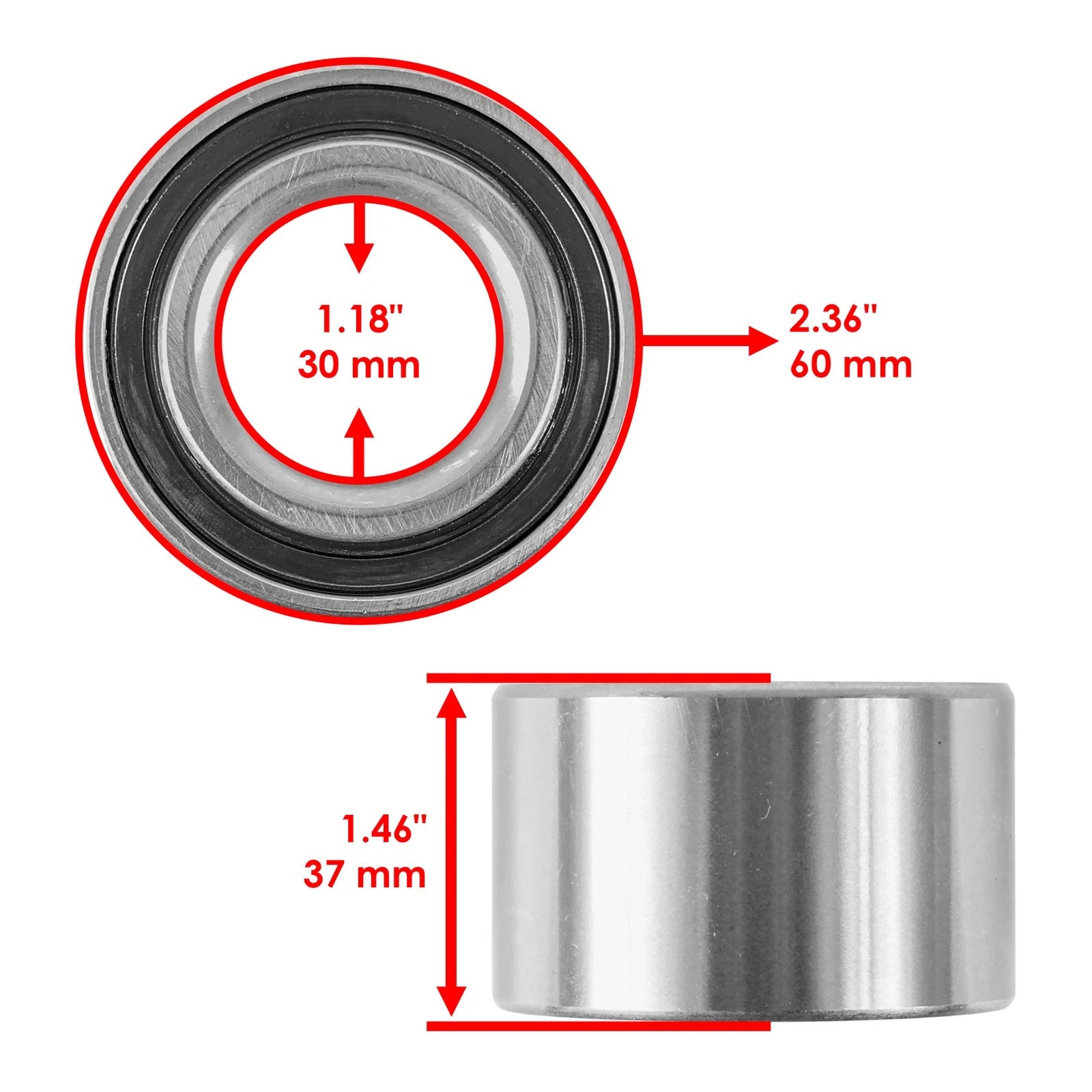 Set of 4 Front Rear Wheel Ball Bearings for Can-Am Renegade 800R 4X4 2009-2015