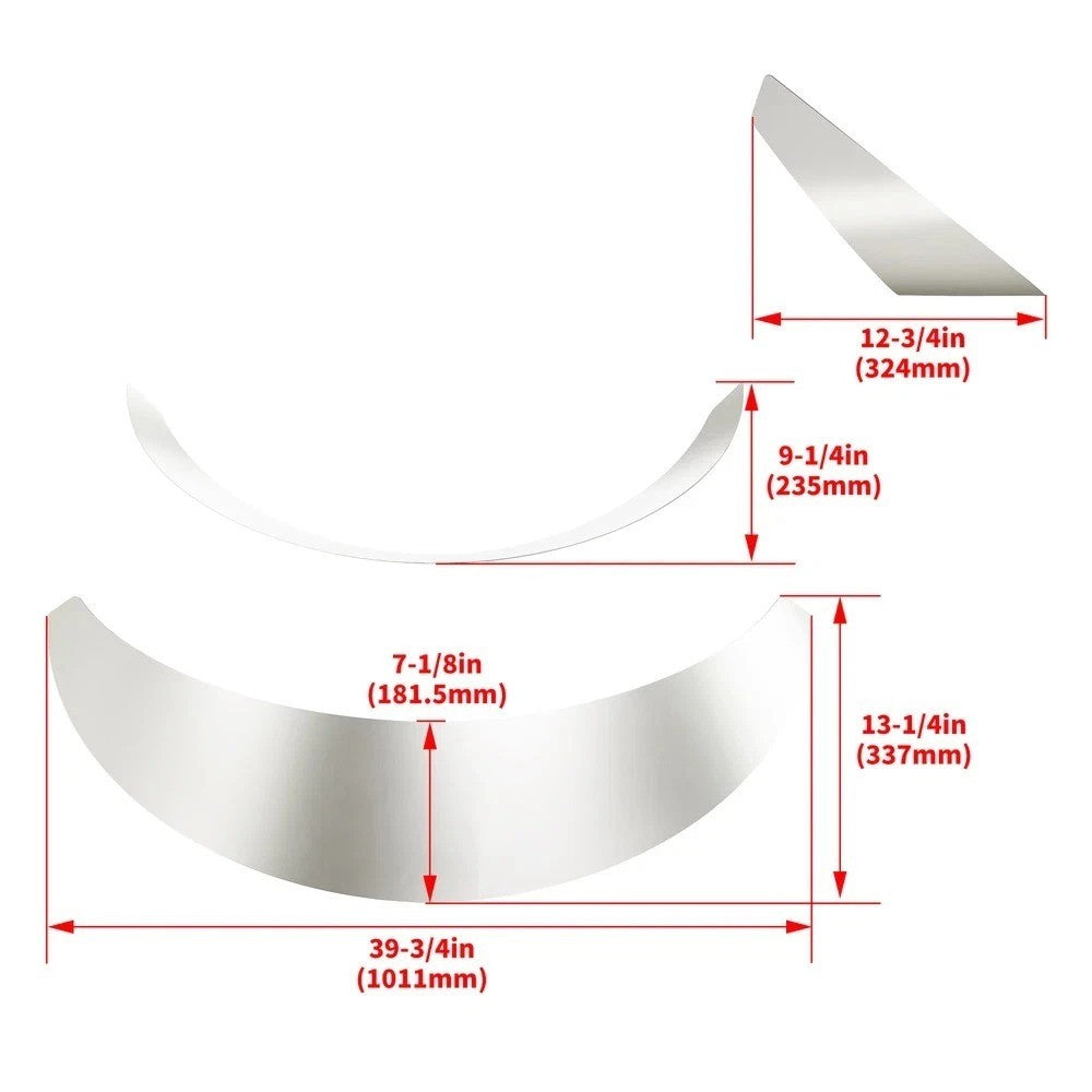 HECASA Universal Fender Flares 7" Wide 4PCS For Cars With 28"-30" Wheel Openings