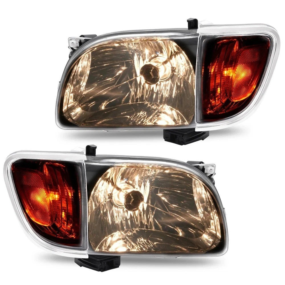 HECASA Headlights Corner Lamps w/Bulbs For Toyota Tacoma 2001-2004 LH&RH Side