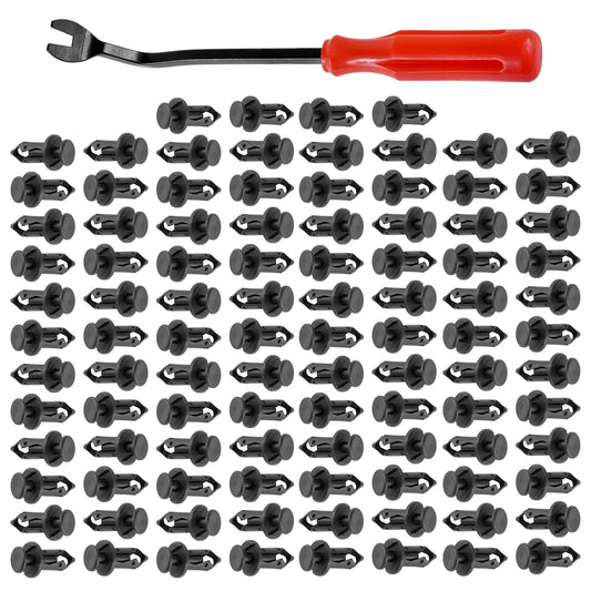 100 Fender Rivet Clips w/ Tool for Polaris 7661855 Honda 90653-HC4-900 21075686