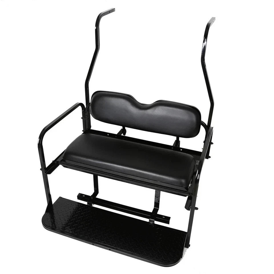Golf Cart Flip Rear Seat Kit Back W/ Roof Supports For Club Car DS 2000-2013