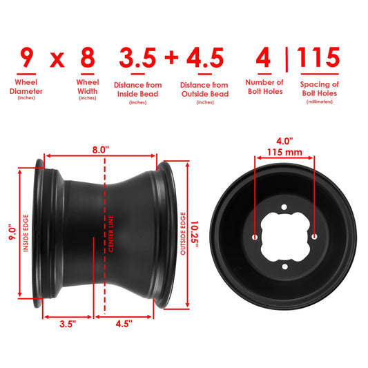 Rear Wheel Rim For Yamaha Raptor 700 YFM700 2006-25 / Raptor 700R YFM700 2011-25