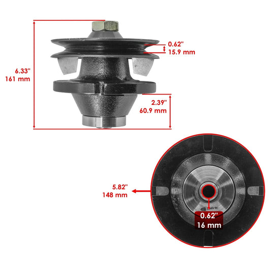 Caltric AM120965 AM107706 Mower Deck Spindle Housing for John Deere