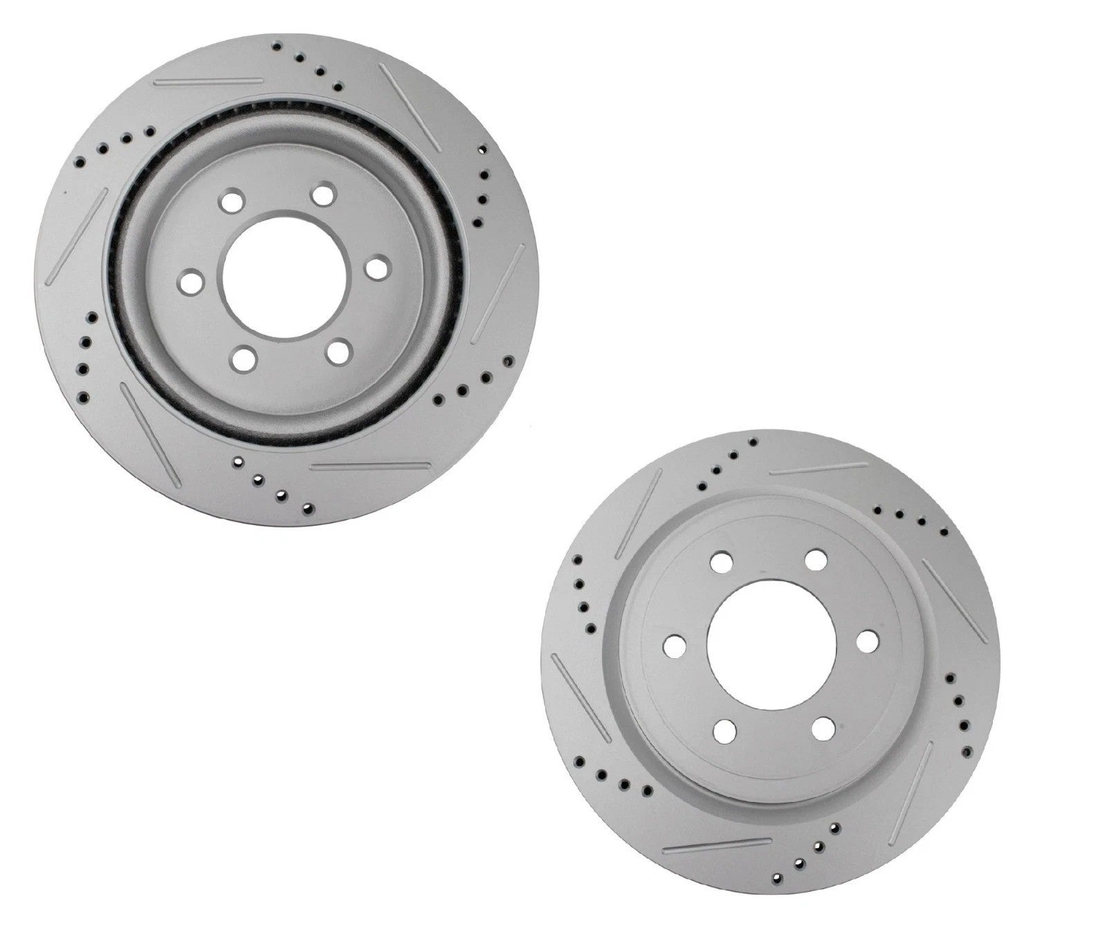 Performance Rear Drilled Slotted Coated Brake Rotor Set for Ford Lincoln