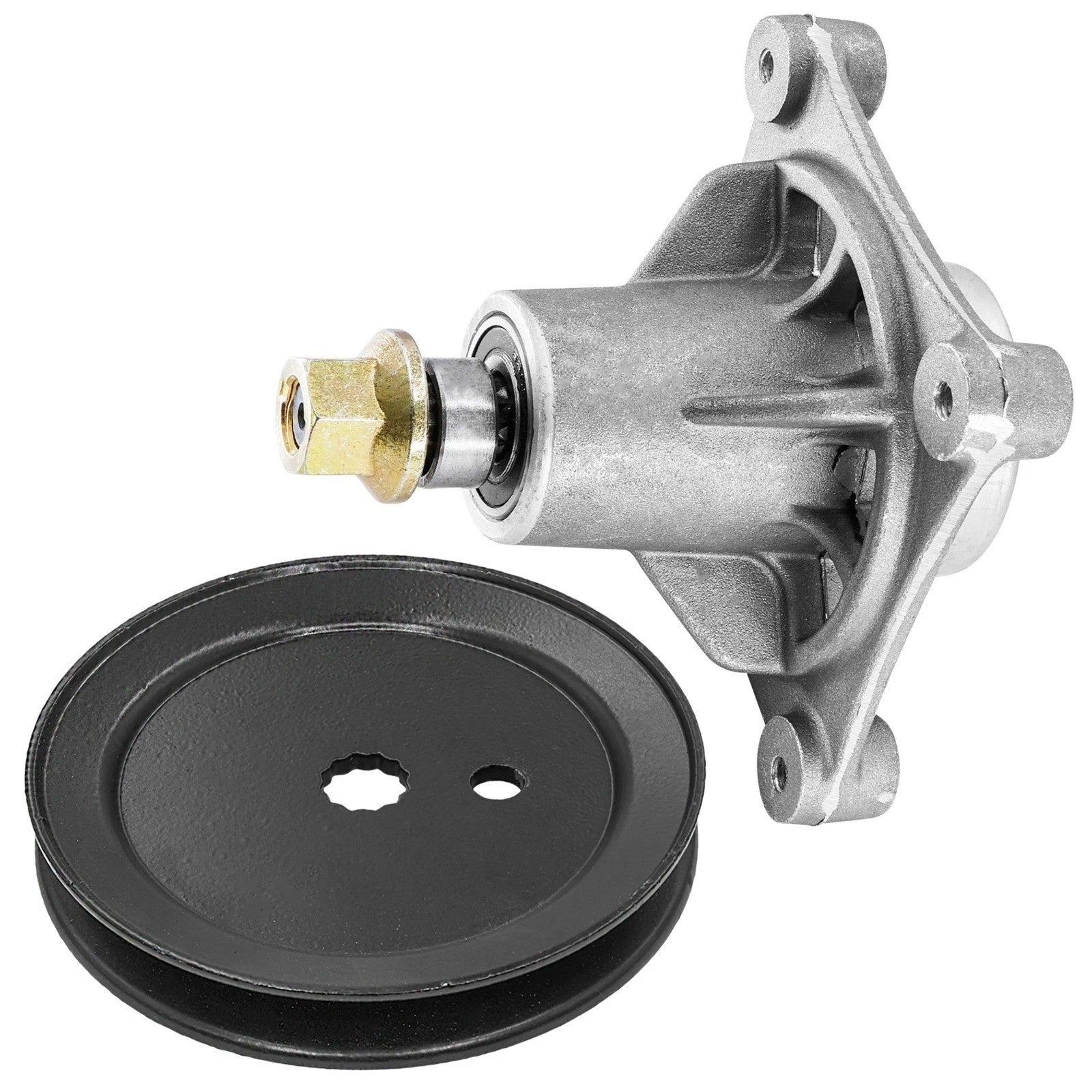 42" Deck Spindle with 4.8" OD Pulley for Hustler Raptor / Dash XD 604214 603987