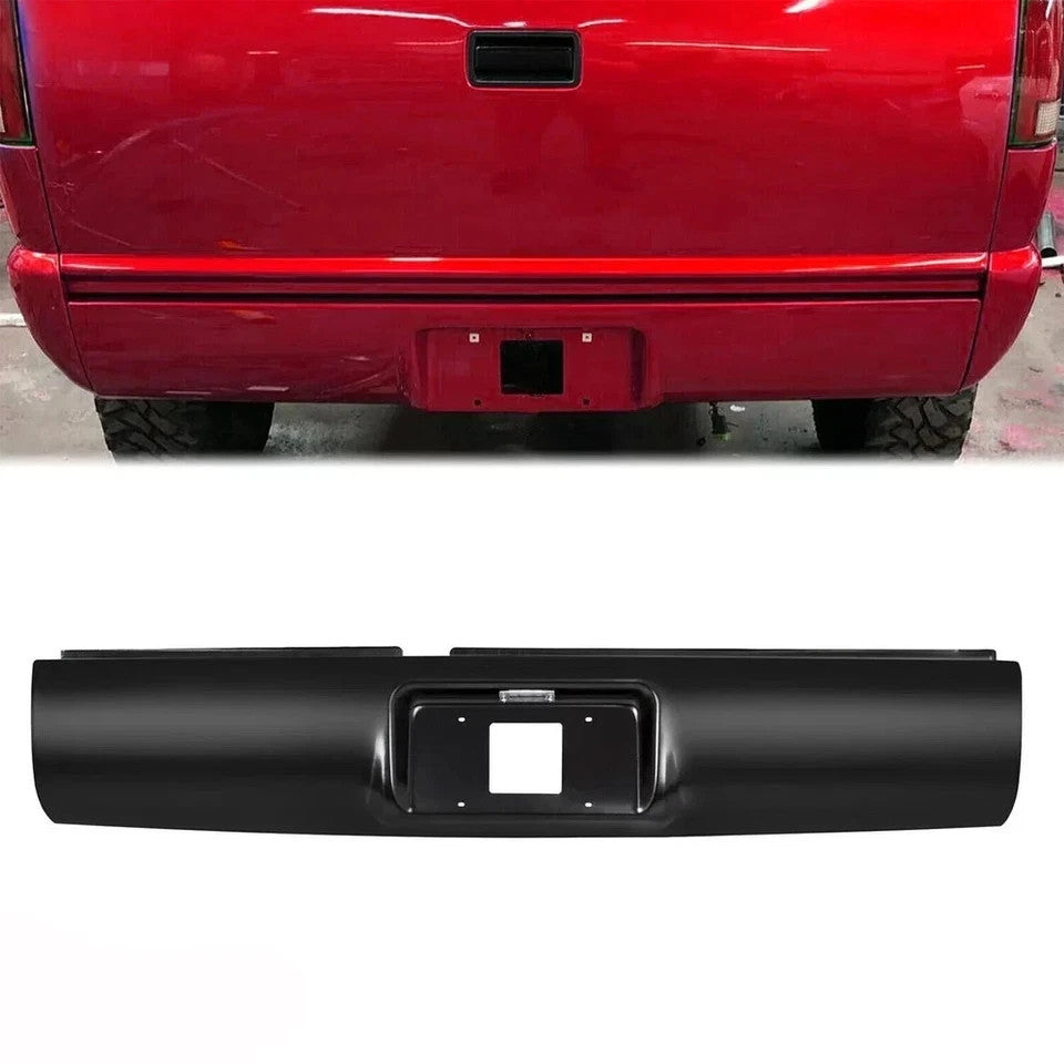 Rear Bumper Roll Pan w/License Plate For 1994-2003 S10 Sonoma GMC Fleetside
