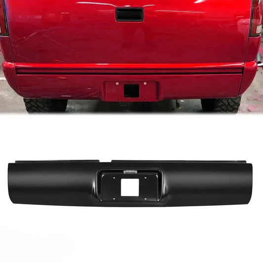 Rear Bumper Roll Pan w/License Plate For 1994-2003 S10 Sonoma GMC Fleetside