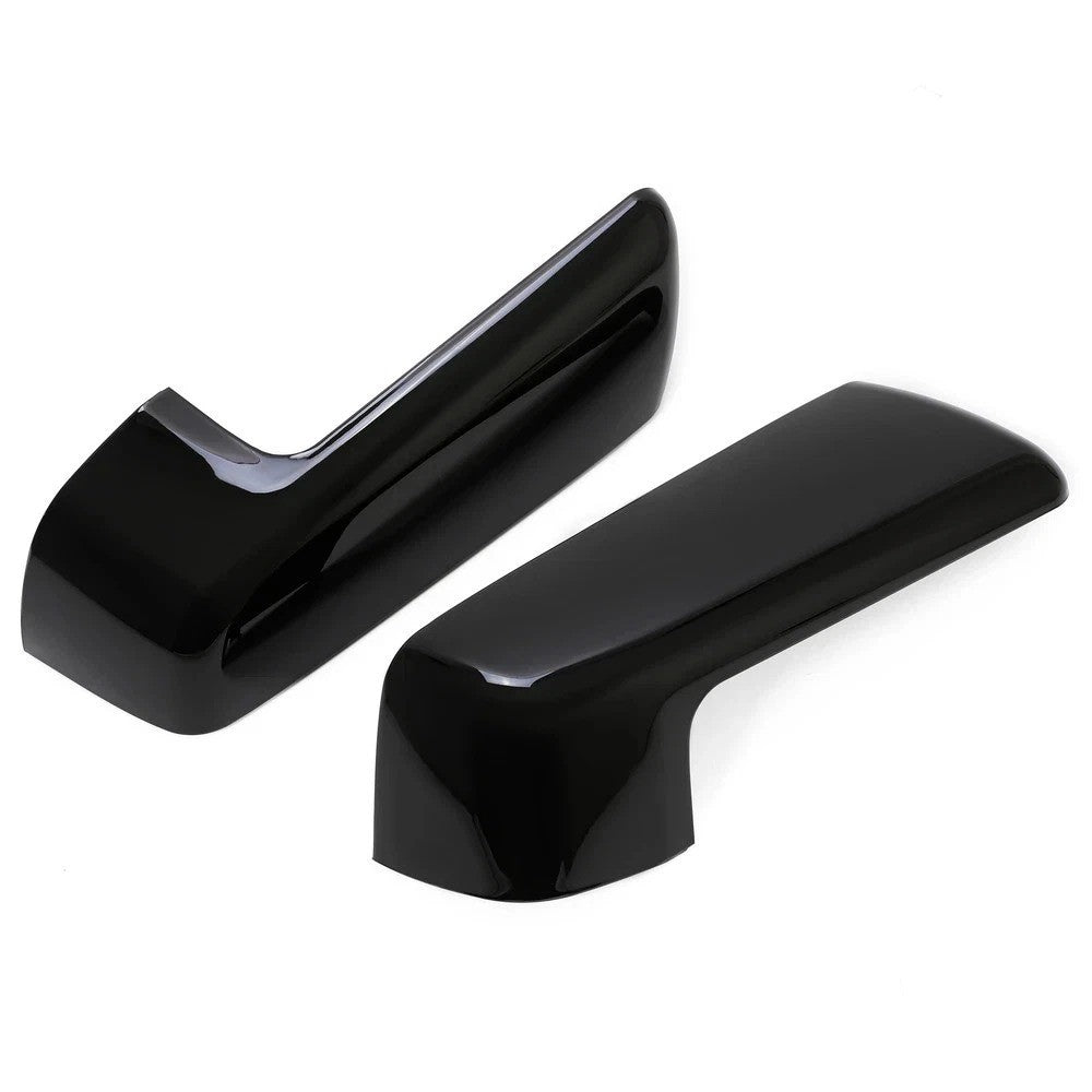 Pair Gloss Black Top Half Mirror Cap Cover For Chevy Silverado GMC Sierra 1500