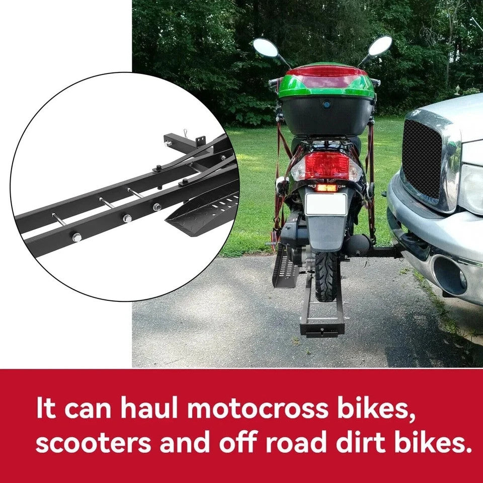 500lbs Hitch-mount Motorcycle Carrier Hitch Mount Rack Dirt Bike Hitch Truck 75"