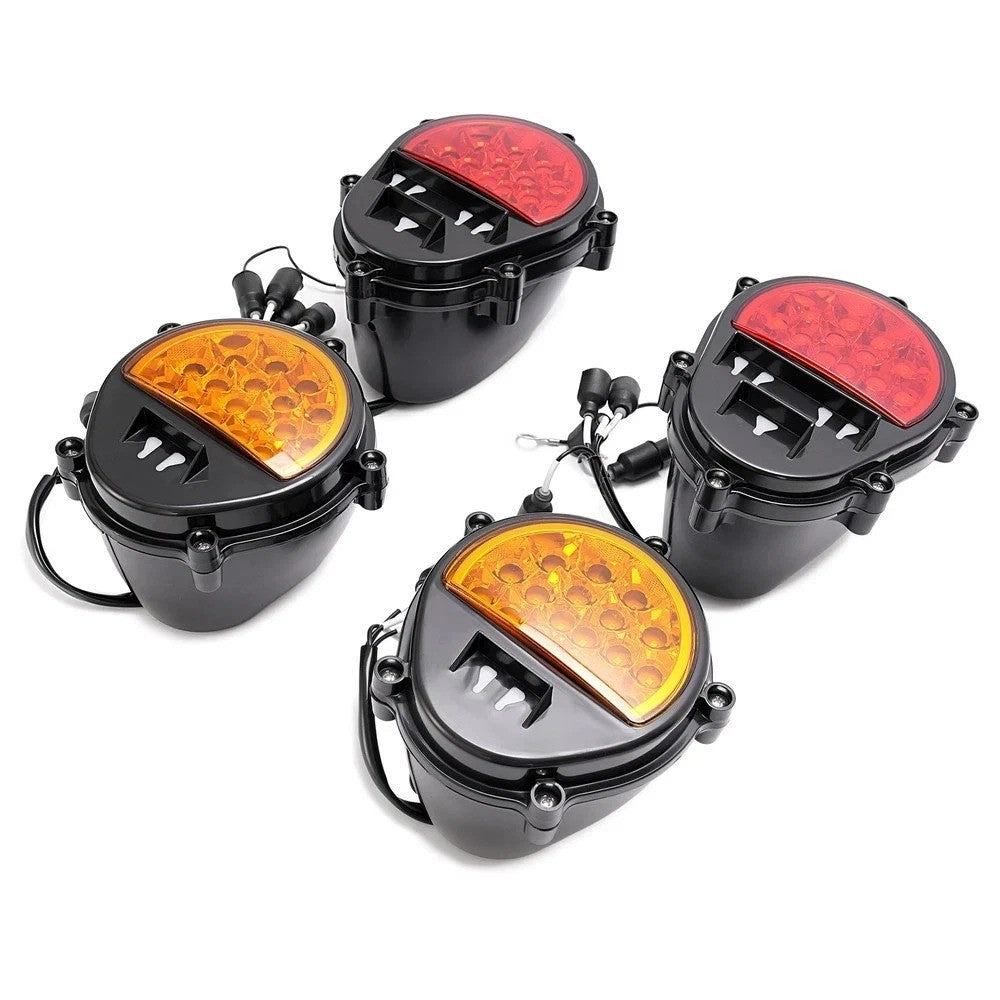 HECASA 4 PCS For Humvee M35 M998 LED Brake Lights Turn Signal Lamps LH+RH Side
